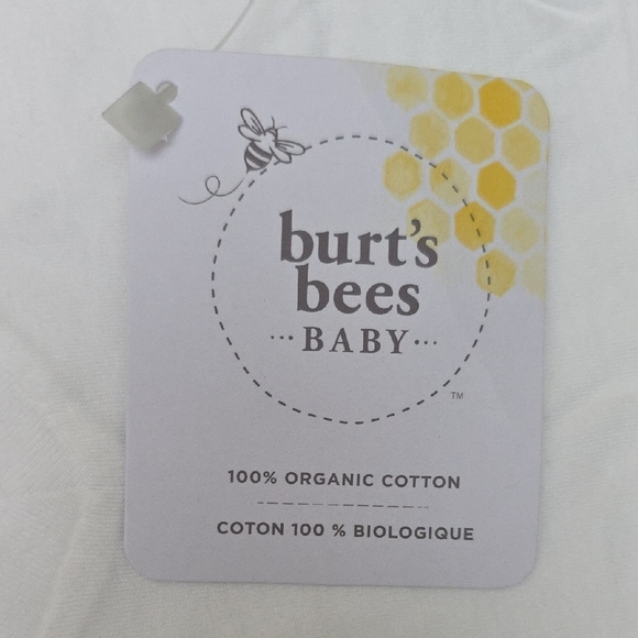 Burt's Bees NWT Baby Pure White V-Neck Short Sleeve Tee - Picture 3 of 7